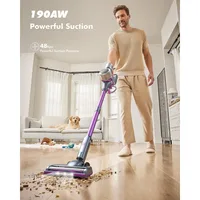 Cordless Vacuum Cleaner, 48kPa/190AW Powerful Suction, 60mins Max Runtime, 4000mAh Large Battery, Anti Hair Wrap Stick Vacuum 2