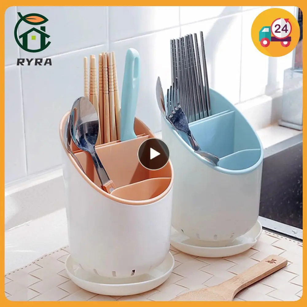 Kitchen Storage Dish Drying Rack Drainer Shelf Tableware Knife Spoon Fork Storage Box Bucket Bathroom Organizer Container Holder