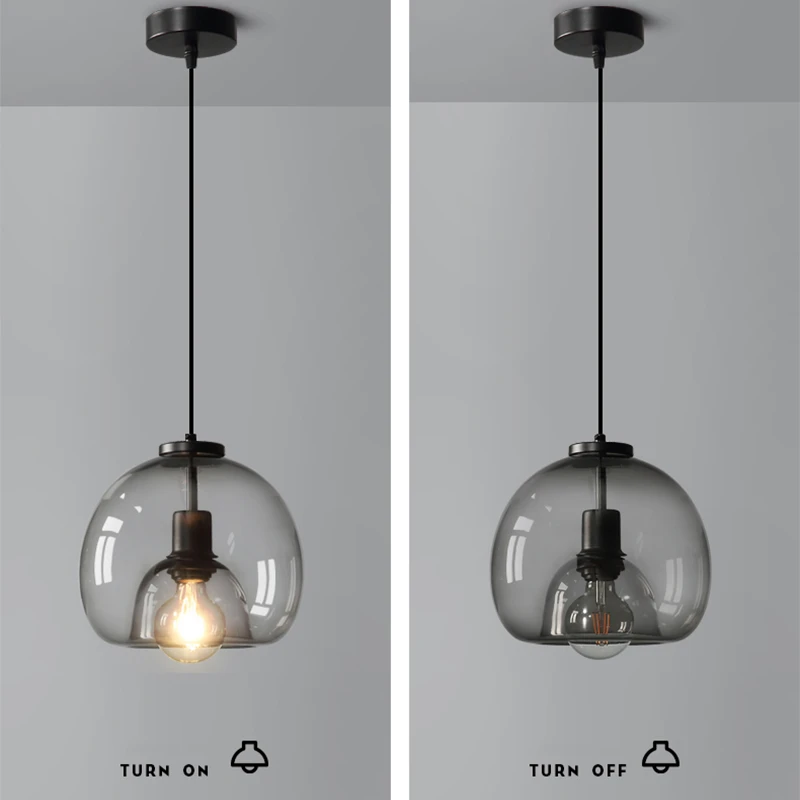 

Nordic Dining Room LED Glass Pendant Lamp LOFT Bedside Pendant Light Bedroom Study Bar Interior Decoration Hanging Lamp Lighting