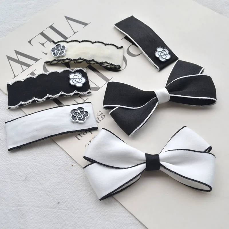 Black And White Classic Lace Cotton Fabric Trim Butterfly For Needlework Diy Hair Clip Clothes Flowers 25MM Sewing Supplies |