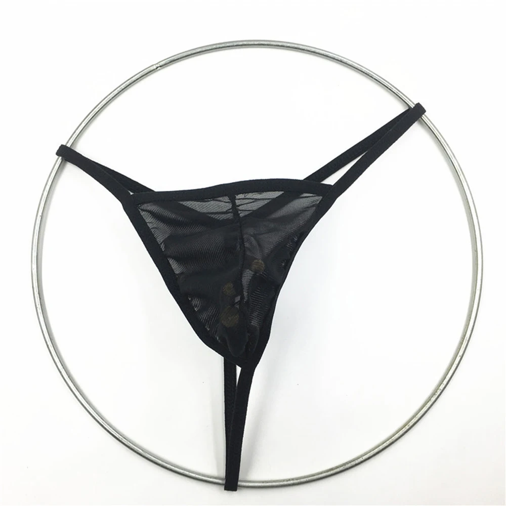 

1pc Men's Sexy G-string Thongs Lingerie Underwear Sissy Gay Low Waist Perspective Mesh Bikini Briefs Shorts Male Panties