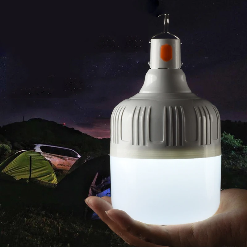 Camping Light 500/60W USB Rechargeable LED Emergency Lamp Outdoor Portable Lanterns Hook for BBQ Tents Battery Bulb