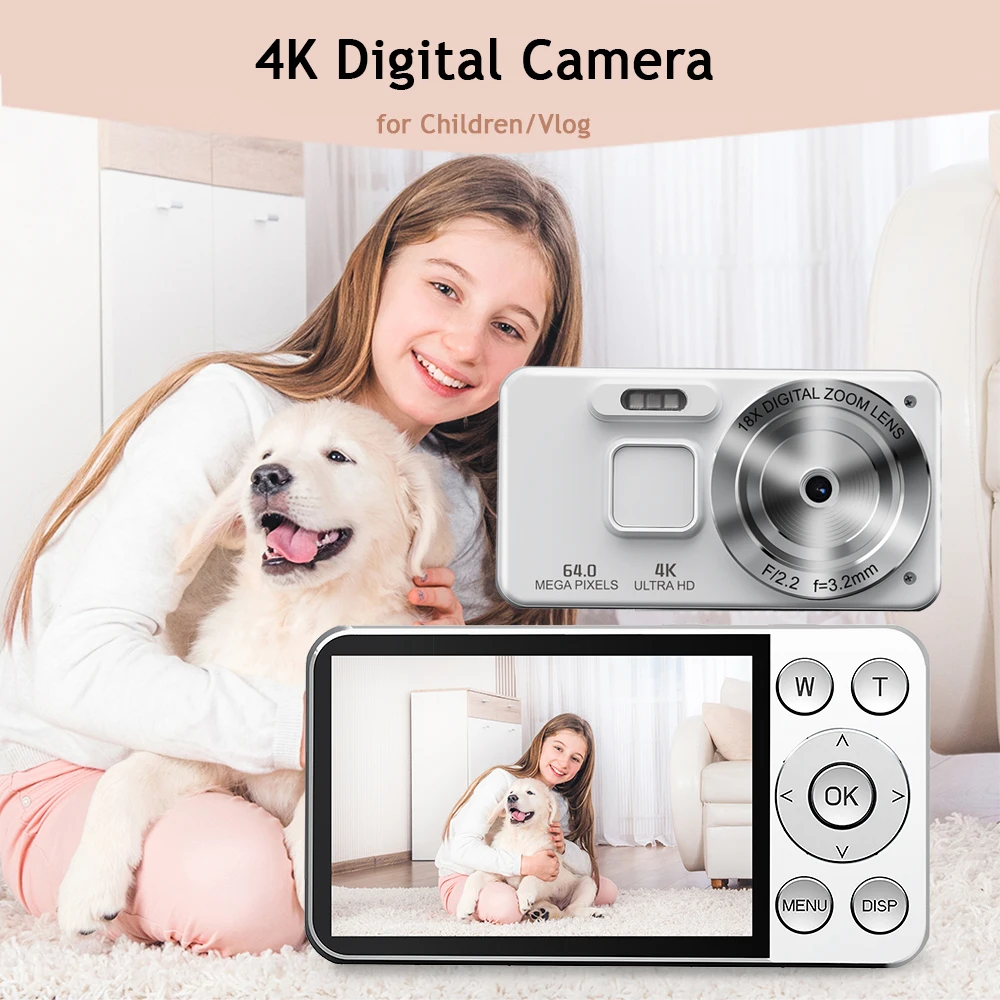 4K Digital Camera For Photography 64MP Vlogging Camera For