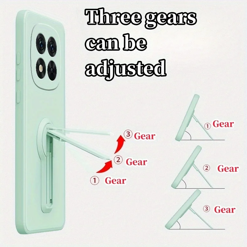 Stylish Liquid Silicone Phone Case with Stand and Lanyard