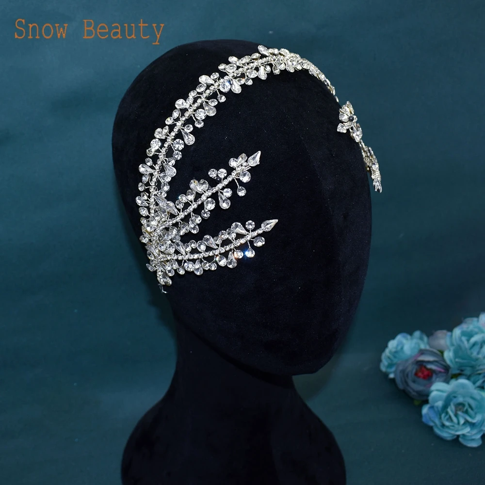 DZ035 Rhinestone Bridal Headband Bride Tiaras and Headdresses Crystal Wedding Hair Accessories Pageant Tiara Bride Hair Ornament