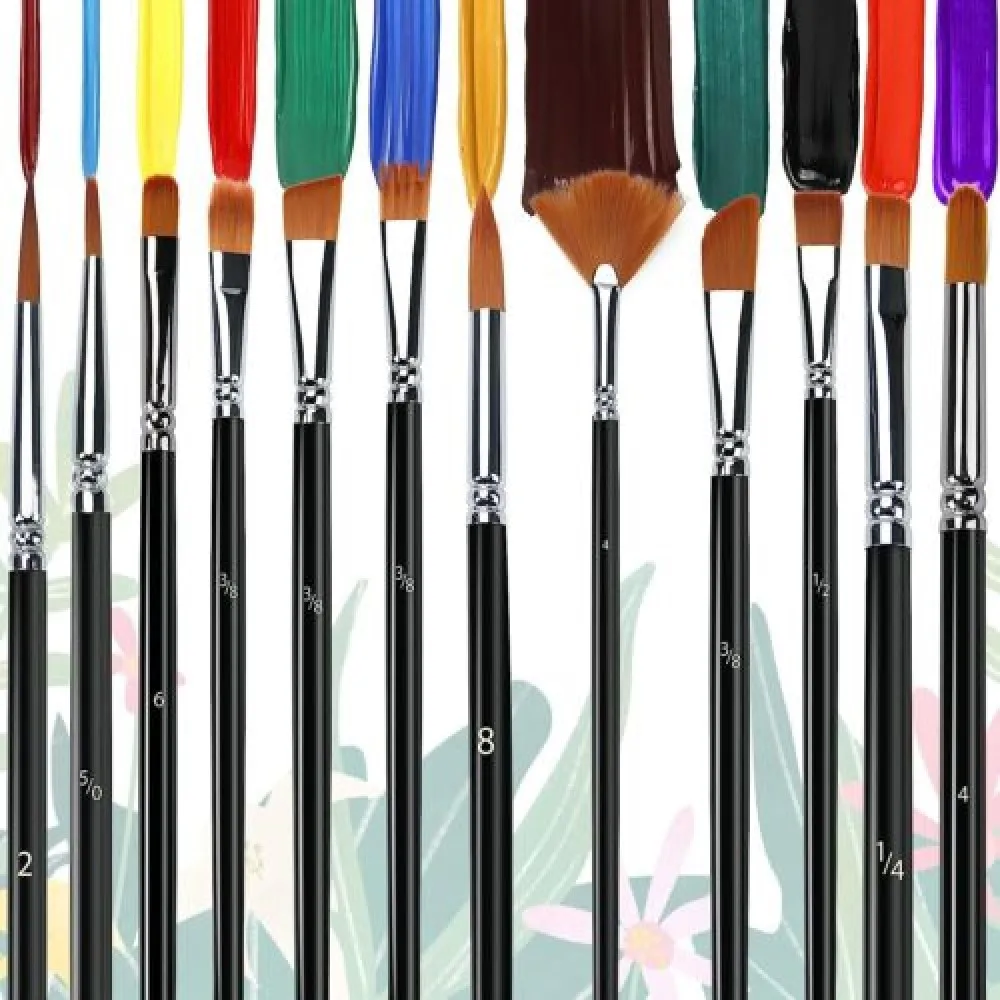 10 Paint Brushes Set with Synthetic Hair, Wooden Handle, Small Brush Bulk  Kit, Acrylic Painting for Kids, Children, Students - AliExpress