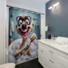 Cute Cartoon Ferret Bath Time Shower Curtain Waterproof Polyester, Machine Washable with Hooks Included, Perfect for All Seasons 6