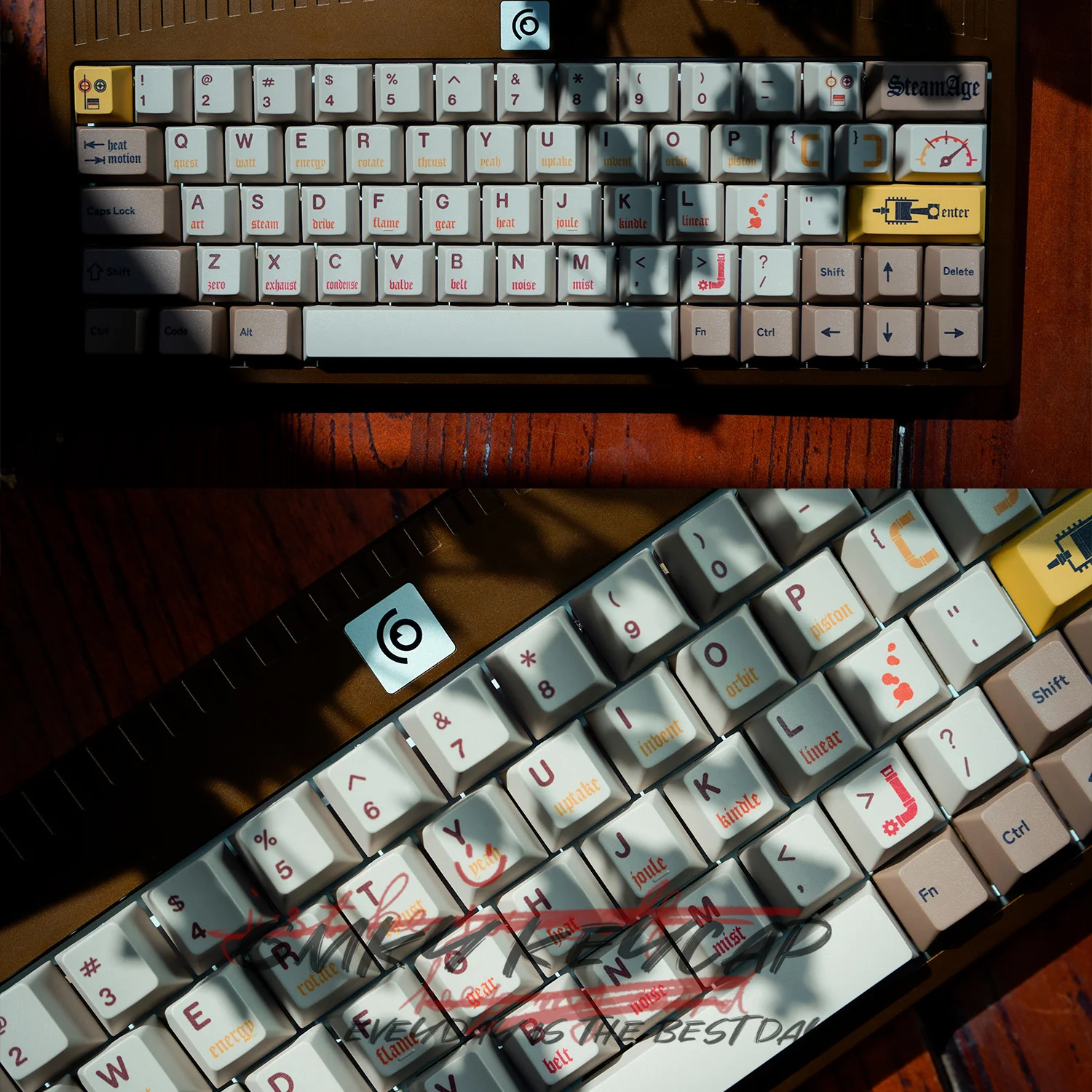 Колпачки для клавиш GMKY эпоха паровых машин, колпачки для клавиш Cherry PBT с краской-Subtion для механической игровой клавиатуры