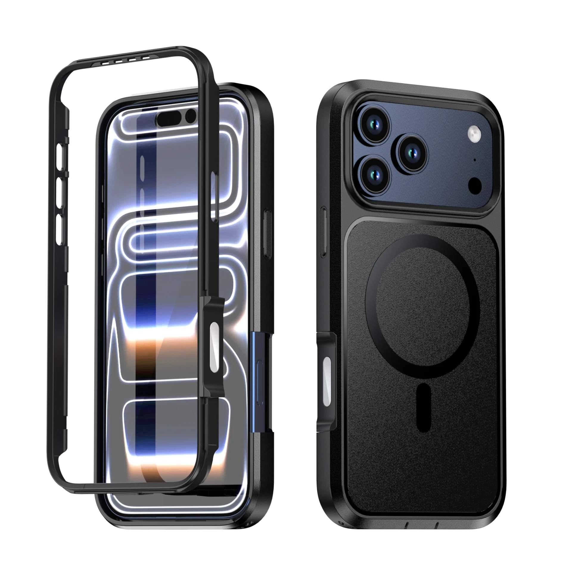Ultimate Dual Layer Heavy Duty Armor Magnetic Charger Case - Military Grade Shockproof Full Cover