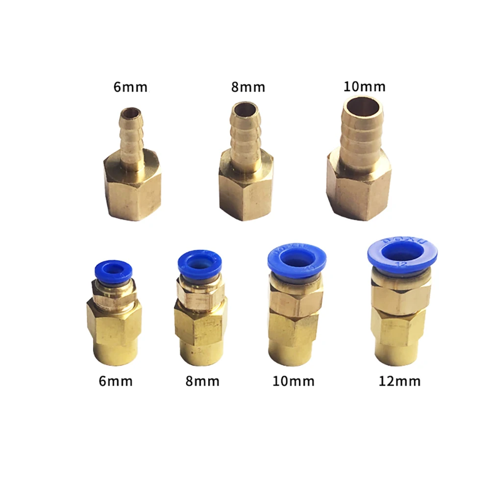 Vacuum Pump Brass Connector 6/8/10/12mm Brass Adapter Copper Quick Coupling 7/16 for Oil Water Pump Air Compressor