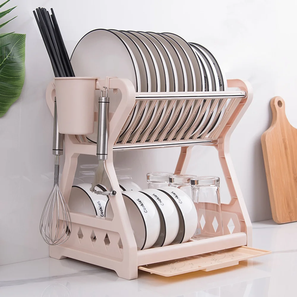 New Dish Drainer Dish Drying Rack Kitchen Organizer Double Layer Multi new-dish-drainer-dish-drying-rack-kitchen-organizer-double-layer-multi