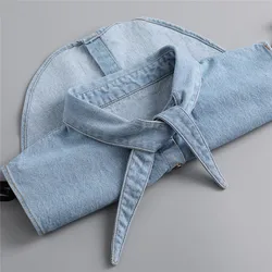 Women Bowknots Fake Collar Shirt Detachable Collars Solid Color Shirt Lapel Blouse Top Female White Clothes Shirt Decor