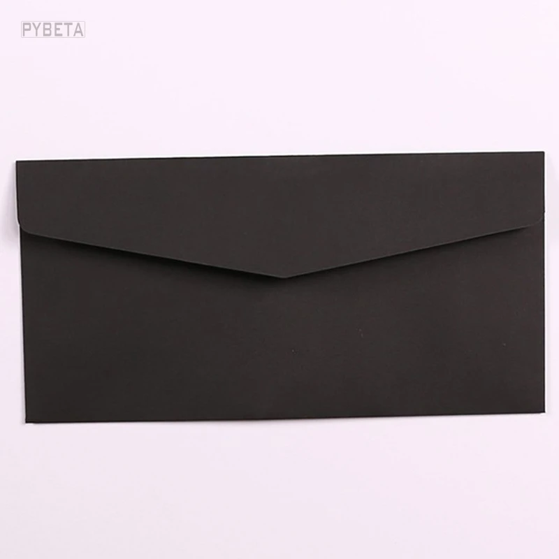 50pcs- 22*11cm 120gsm Kraft Paper Letters Envelope Wedding Business Invitation---kraft white black beige color