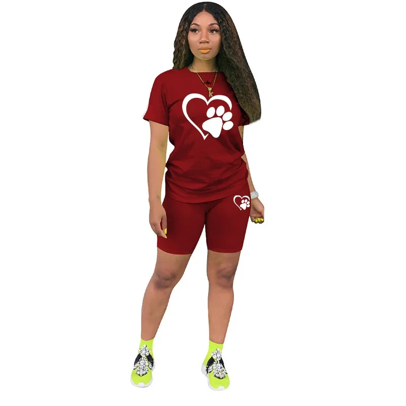 

Летний женский сексуальный костюм с футболкой и шортами, модные женские футболки с круглым вырезом, пуловер с коротким рукавом, женский спортивный костюм, облегающий комплект из 2 предметов