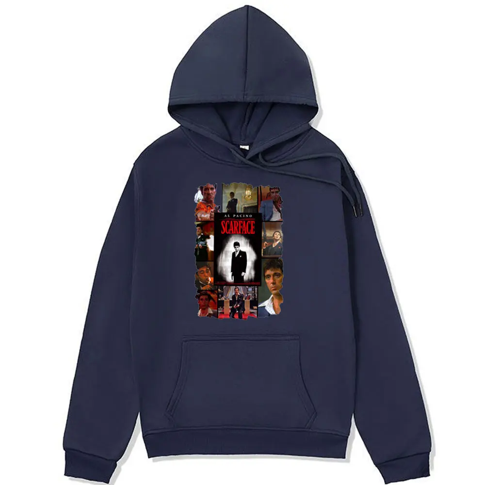 Vintage Movie Scarface Look At Me Hoodie Male Al Pacino Tony Montana Double Sided Print Sweatshirt Fashion Oversized Hoodies Men
