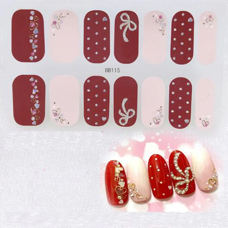 Gel Nail Sticker 5D Nail Patch DIY Adhesive Full Cover Fingernail Wraps Beauty Fake Nails Manicure Art Decal Pegatinas Ara Uñas