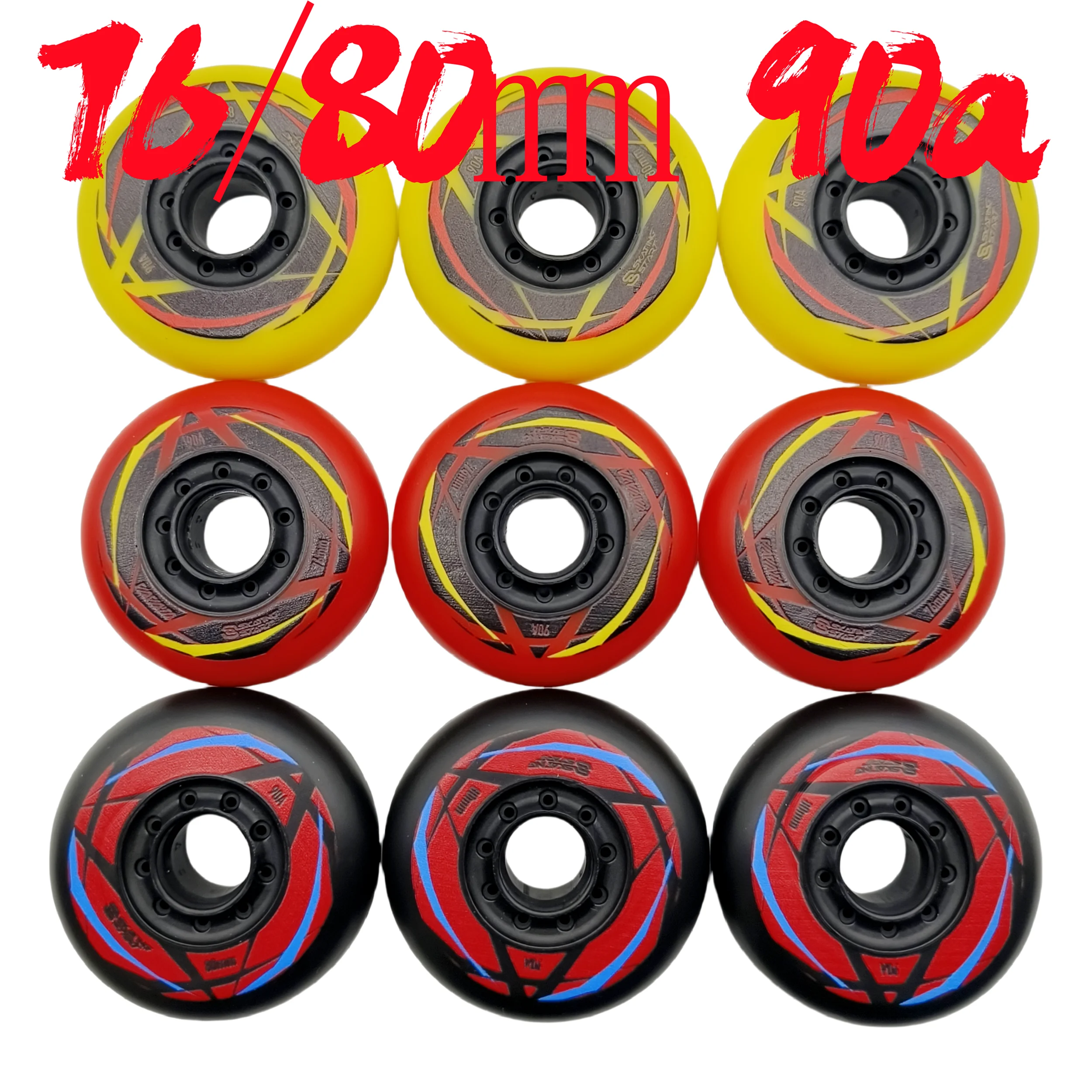 inline skate wheel roller wheel braking 76mm 80mm thickness 24mm 90A 8wheels/lot, roller skating wheels
