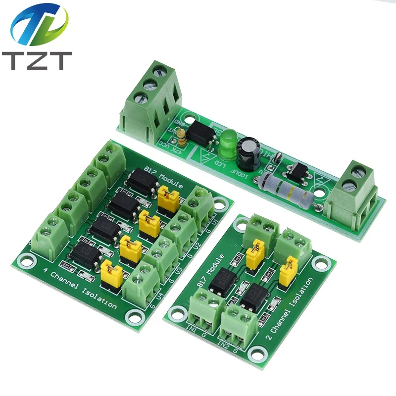 PC817 1 2 4-Kanal-Optokoppler-Isolationsplatine, Spannungswandler-Adaptermodul, 3,6–30 V, fotoelektrisches isoliertes Treibermodul