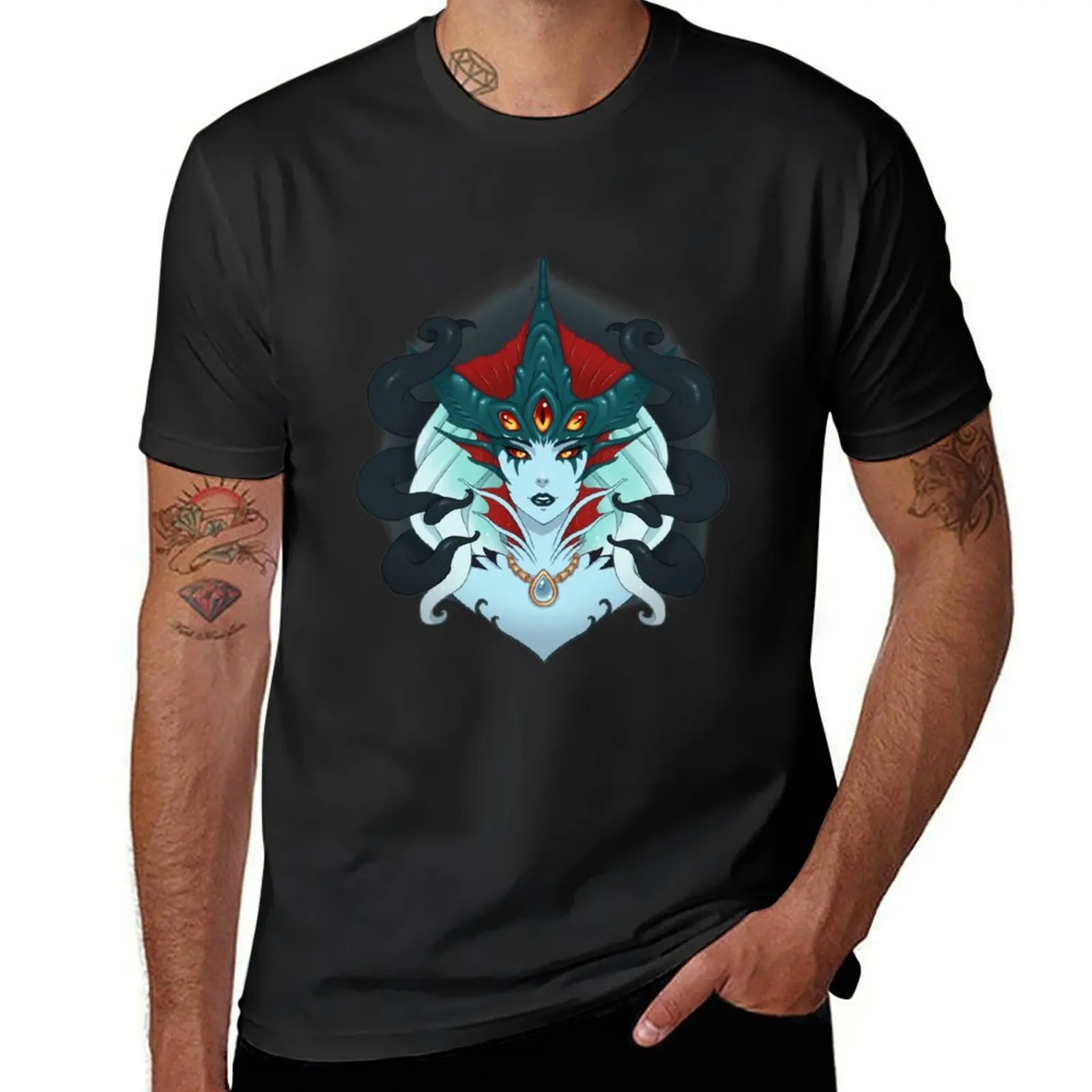 Футболка Queen Azshara, кавайная одежда, принт с животными для мальчиков, мужские футболки с графическим рисунком