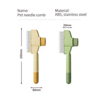 Self-Cleaning Stainless Steel Pet Grooming Brush for Cats & Dogs - One-Click Hair Removal Comb for Long & Short Hair, Durable Ba 2