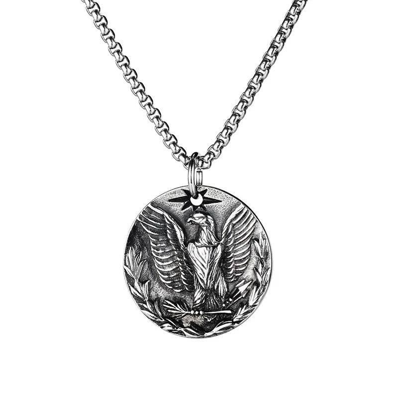 

Vintage Eagle Pendant Stainless Steel Chain Necklaces