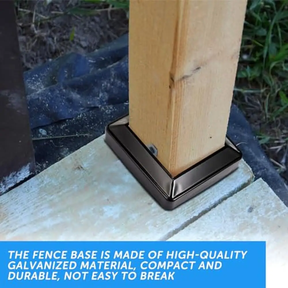 12 Pcs Black 4 x 4" Post Skirt Base Cover Metal Porch Columns Wraps Fence Stair Handrail 3.5 x 3.5" Internal Size Easy Install
