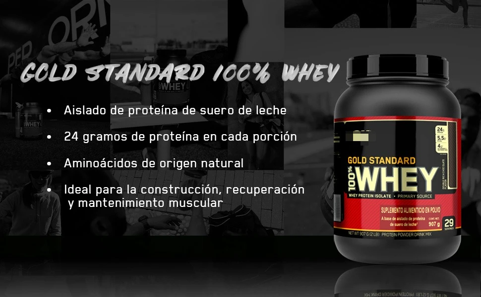 proteina, proteina de suero de leche, 100% whey, protein, optimum nutrition, on, gold standard