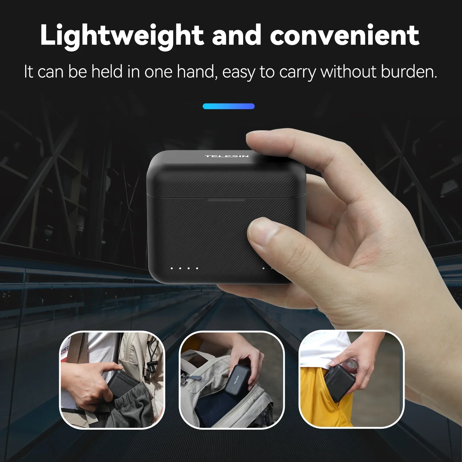 TELESIN Portable Charging Case for Insta360 X4 Accessories Dual Slot Smart Charger with TF Cards Storage Insta 360 X4 Accessorie 6