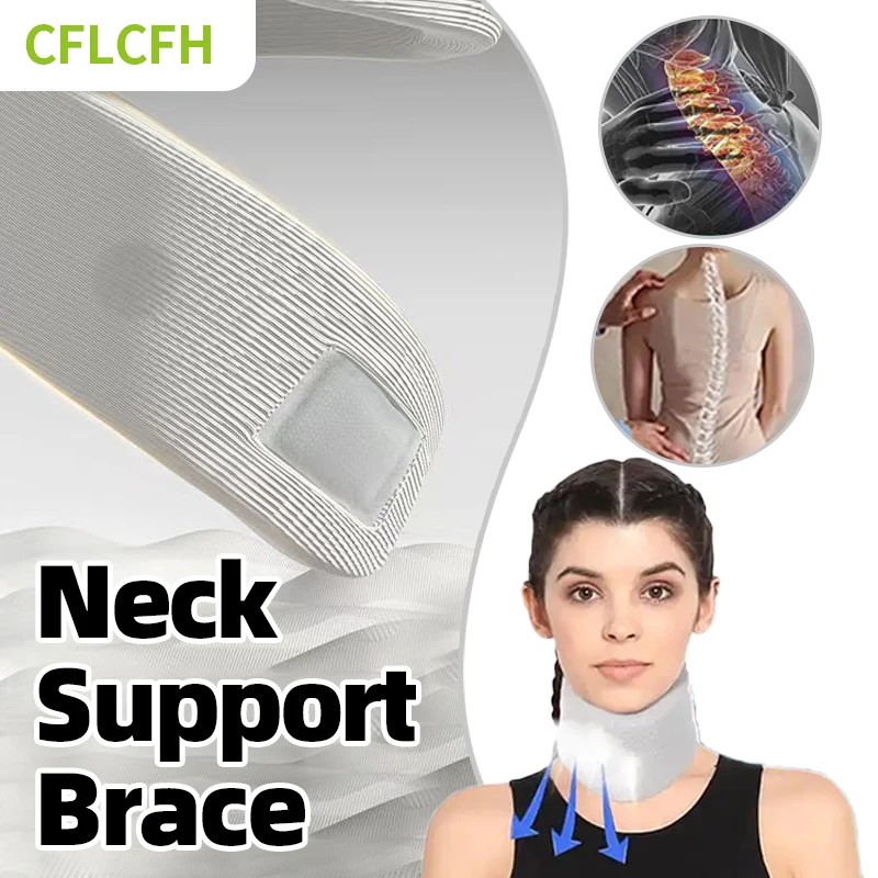 

Neck Brace Traction Fixed Corrector Support Sponge Cervical Collar Breathable Adjustable Stretcher Cervical Pain Relief Device