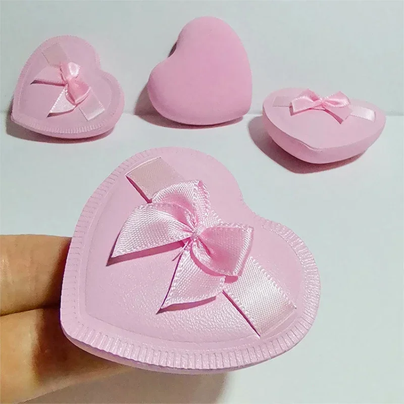 2/5개 하트 보우 메이크업 파우더 퍼프, 건식 및 습식 모두 사용 가능, 솜사탕..