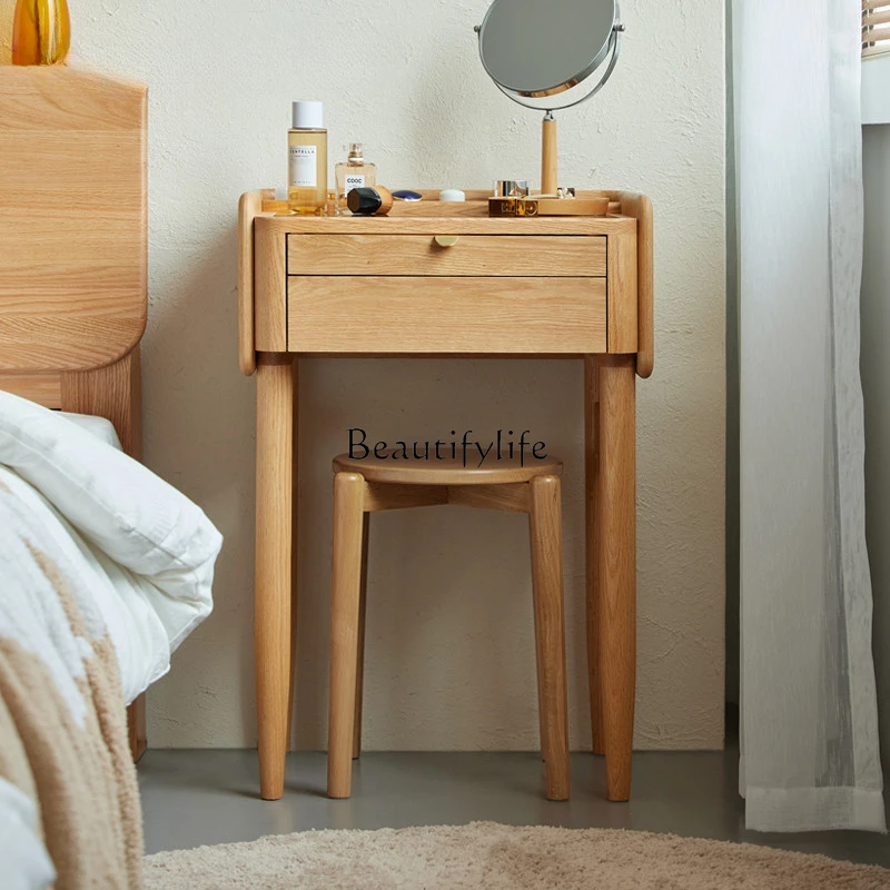 

Solid Wood Dresser Modern Minimalist Small Apartment Oak Bedroom Makeup Table