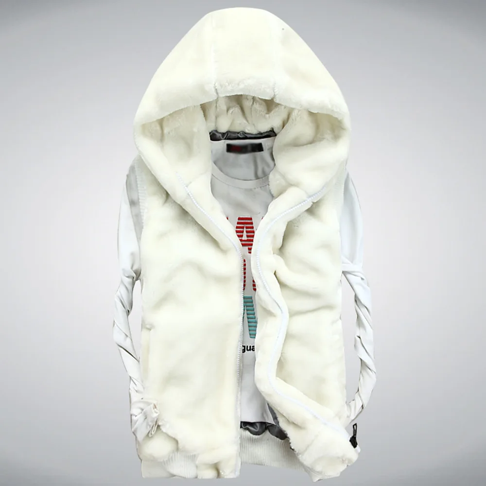 ZOZOWANG 2023 Autumn Vest Men Winter Thick Men's Vest Jacket Warm Fleece Casual Sleeveless Hooded Vest Male Vest Coat Outwear