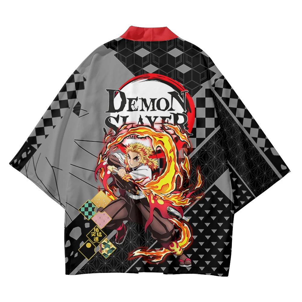 

Кимоно для косплея аниме Demon, Свободный кардиган, рубашка унисекс, топы в стиле Харадзюку, Повседневная стильная детская летняя Солнцезащитная рубашка, одежда