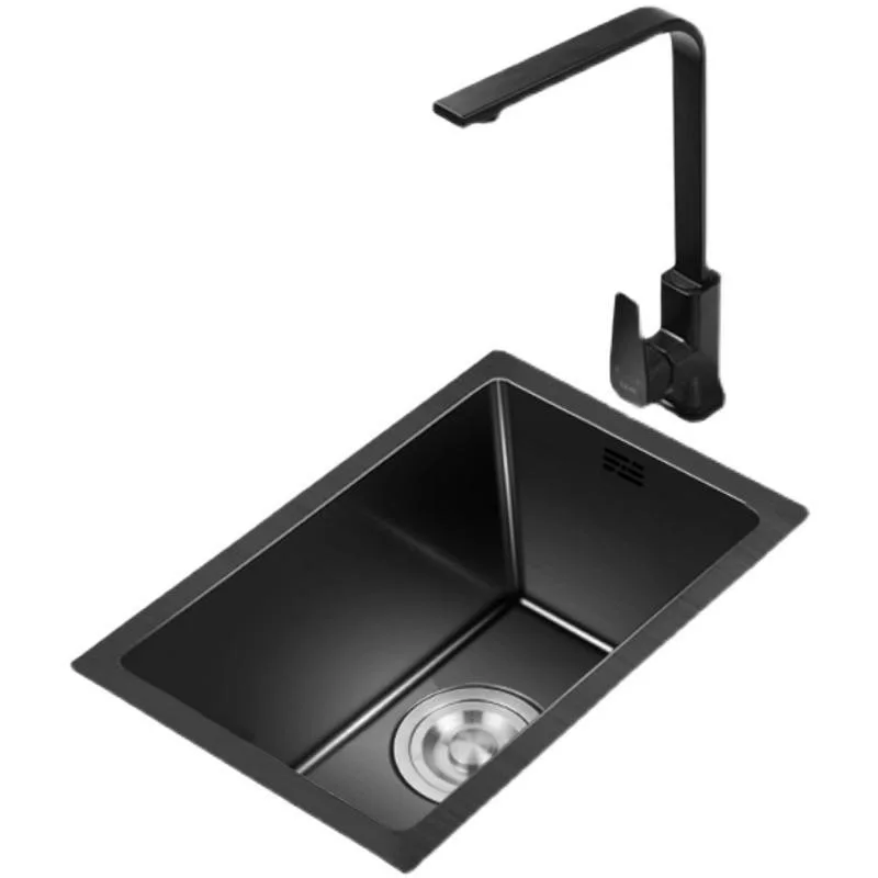 304 Stainless Steel Black Nano Sink Single Slot Small Size Kitchen Under-counter Basin Mini Bar Island Sink