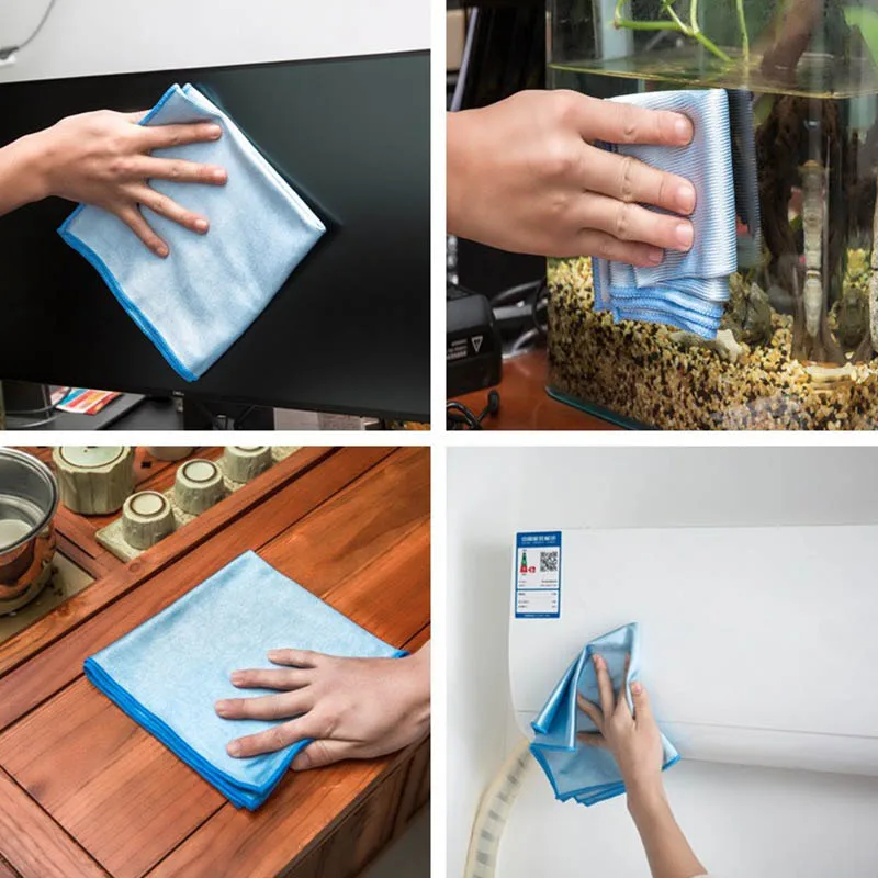 Microfiber Cleaning Cloth 6/5/3PCS Microfiber Glass Mirror Cleaning Cloth Kitchen Towels Wipe Wine Glass Napkins Metal Polishing Car Window Clean Rags