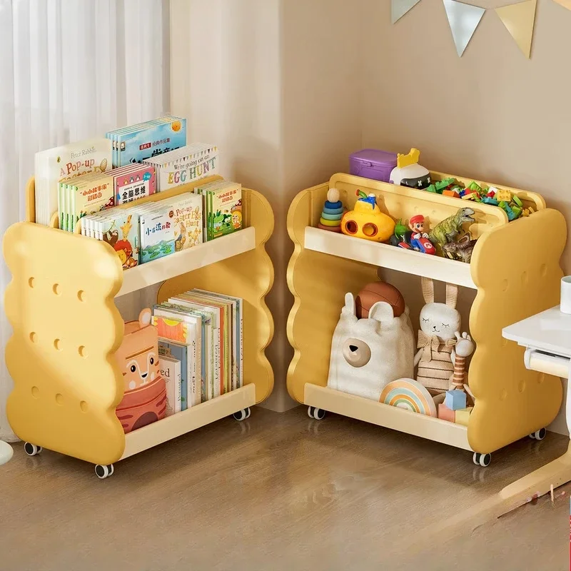 Large Desk Side Bookshelf Organizer Mobile Document Storage Rack Bookshelf Desk Storage Shelf Kid Picture Book Home Organizer