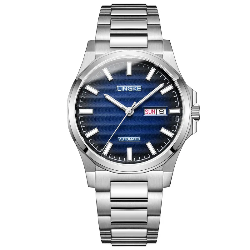 LINGKE High-end Luxury Tourbillon Mechanical Watch for Men Stainless Steel Waterproof Automatic Skeleton Watches Mens
