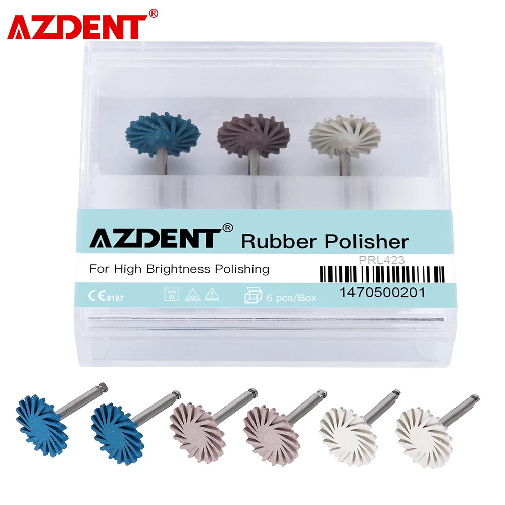 6pcs/box Azdent Dental Rubber Polisher Composite Resin Polishing
