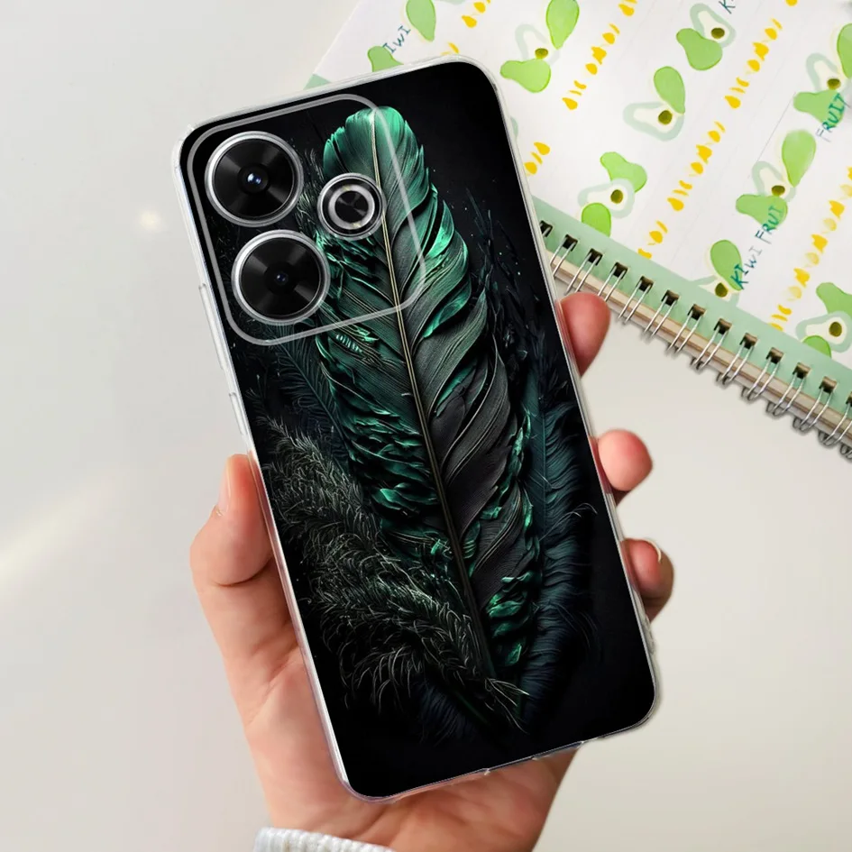 2024 Fashion Tulip Flower & Butterfly Soft Silicone Clear Phone Case