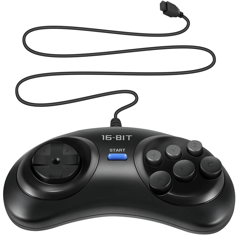 SEGA Genesis 용 2 Pcs 게임 컨트롤러 16 비트 핸들 컨트롤러 용 6 ..