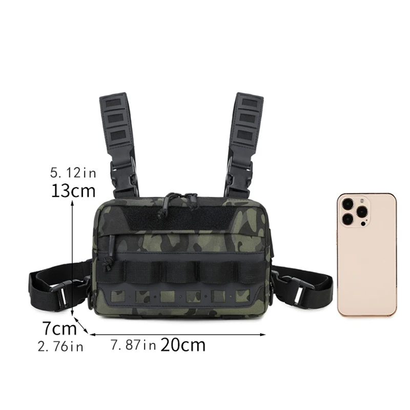 Compact tactical chest bag for men and women - with multiple pockets for safe storage of equipment, essentials, and accessories