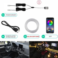 Adjustable EL Wire Ambient Atmosphere LED Strip Lights with App Control (2in1 2m USB)