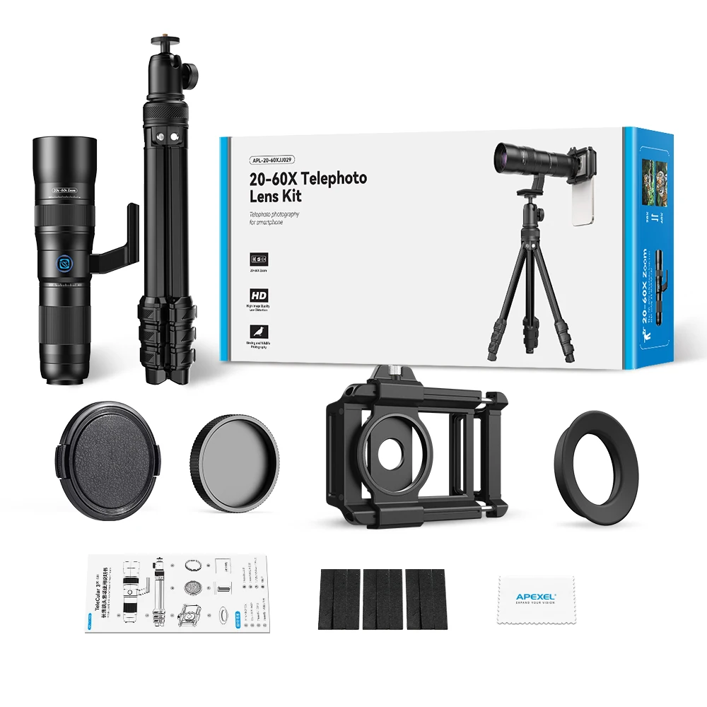 60x Zoom Lens Lenses For Mobile Camera APEXEL Professional 60X