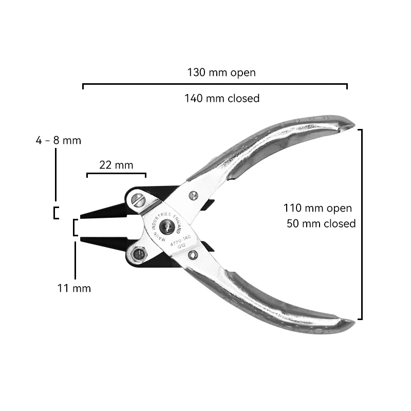 마운 라운드 죠즈 1 1/2인치 평행 플라이어 컴포트 그립 140mm 주얼리 루프 제작 와이어 코일링 DIY 도구 보석 세공용 핀셋