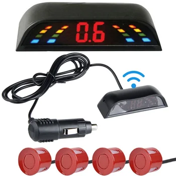 EURS Nuovo sensore di parcheggio LED Parktronic per auto wireless con display del sistema di rilevamento del monitor radar di backup inverso 4