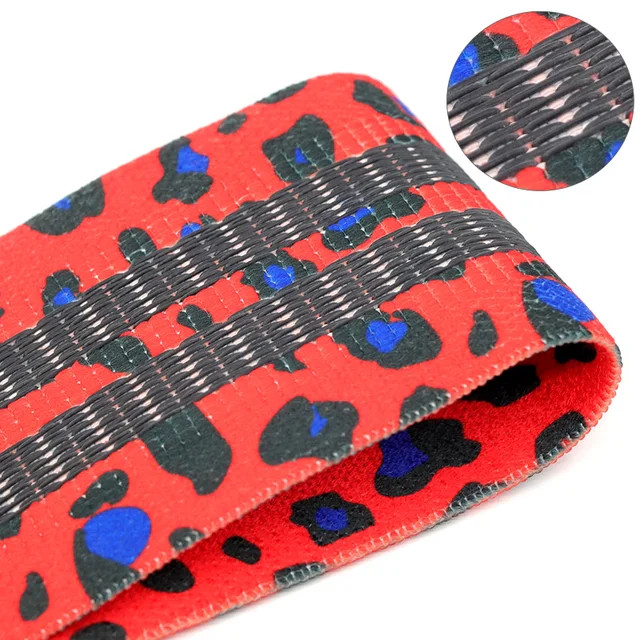 Green Leopard Print Fitness Resistance Bands Hip Lifting Set Bands Red Handy Accesorios Para Yoga Pilates Home Gym Equipment 5