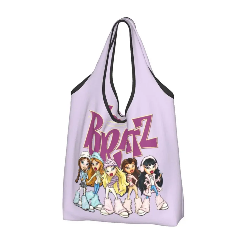 

Bratzs Doll Groceries Shopping Funny Shopper Tote Shoulder Bag Big Capacity Portable Tv Movie Cartoon Handbag