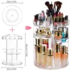 360 Rotating Makeup Organizer Large Capacity Fashion Clear Detachable Dressing Table Cosmetic Skincare Storage Display Box
