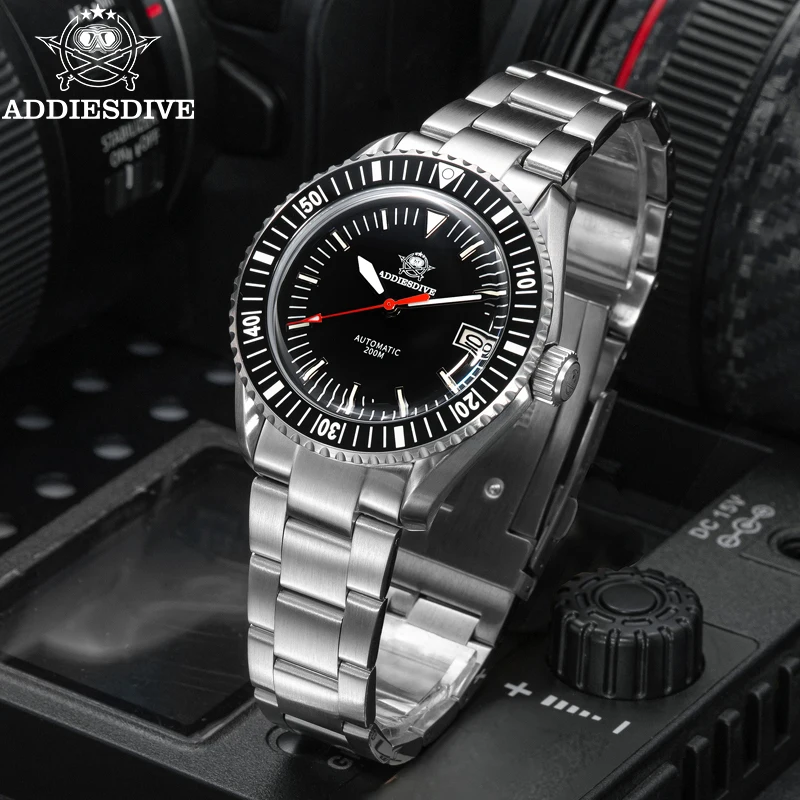 ADDIESDIVE Men's Luxury Watch AD2060 BGW9 Blue Luminous Synthetic Sapphire 200m Waterproof NH35A Automatic Mechanical Watch