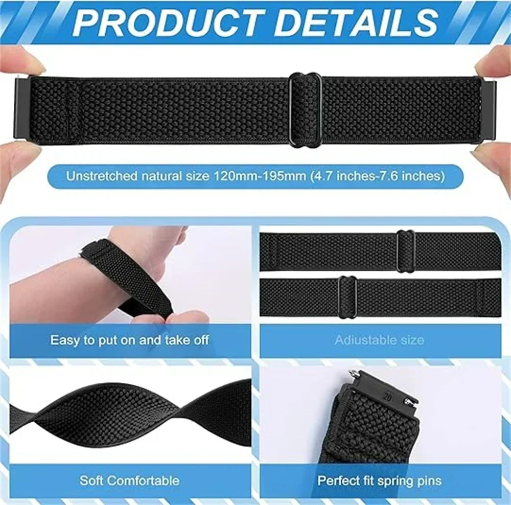 Premium Nylon Loop Strap Band - Adjustable Wristband